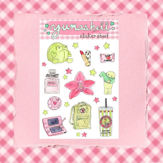 Pink & Green Sticker Sheet